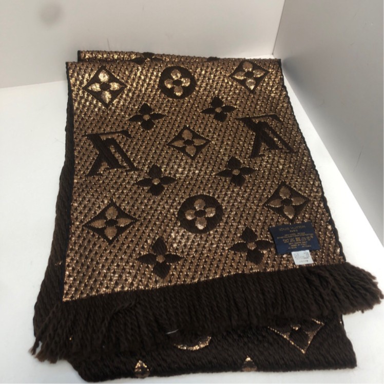 全新未使用  一一-100围巾 棕色 羊毛P253080568