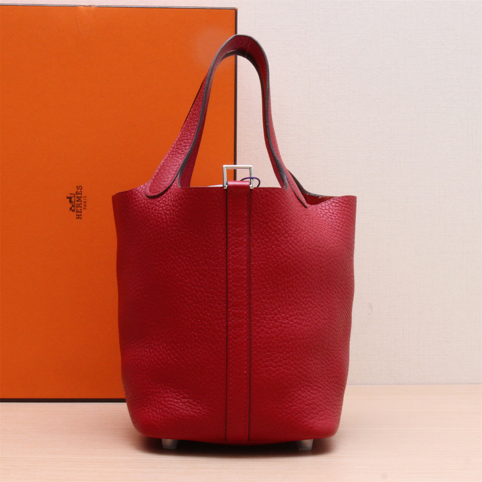 95新  -100 久久Picotin 18 菜篮子 5X辣椒红  A刻 银扣 菜篮子包