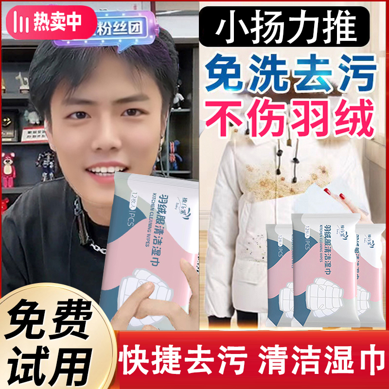 【新店福利】羽绒服清洁湿巾免洗去油去污不伤衣物干洗专用神器