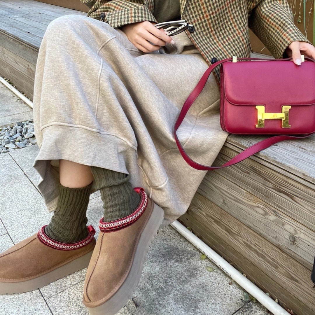 靴乡厚底民族风雪地靴女冬季皮毛一体加绒加厚低帮棉鞋