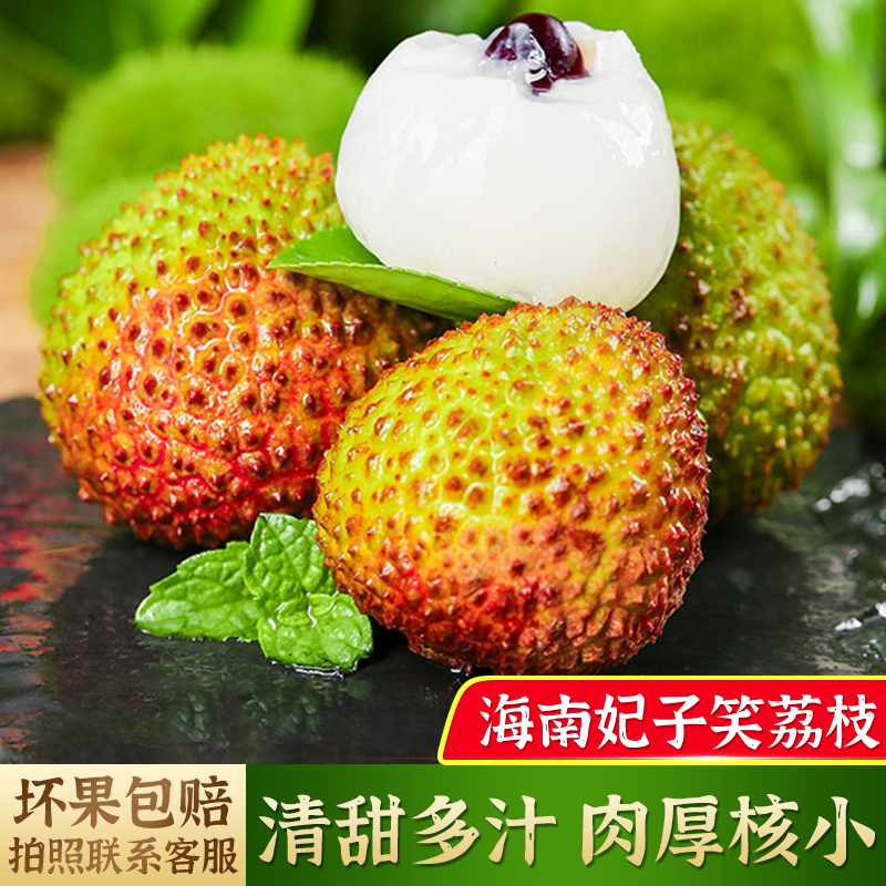 新鲜现摘海南妃子笑荔枝当季水果果肉饱满带箱5斤多仓发货