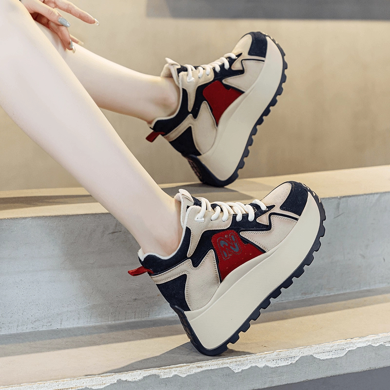 雨土加绒高帮运动鞋女2024秋冬季新款百搭时尚厚底老爹鞋保暖棉鞋