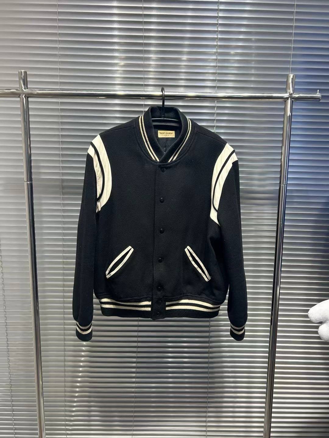 Saint Laurent圣罗兰初代黑白拼皮棒球服 54码/98新/平台8409