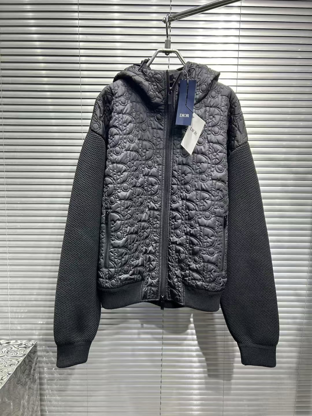 Dior 2024fw爆款 浮雕满印拼接针织衫拉链棉衣外套m尺码/全新