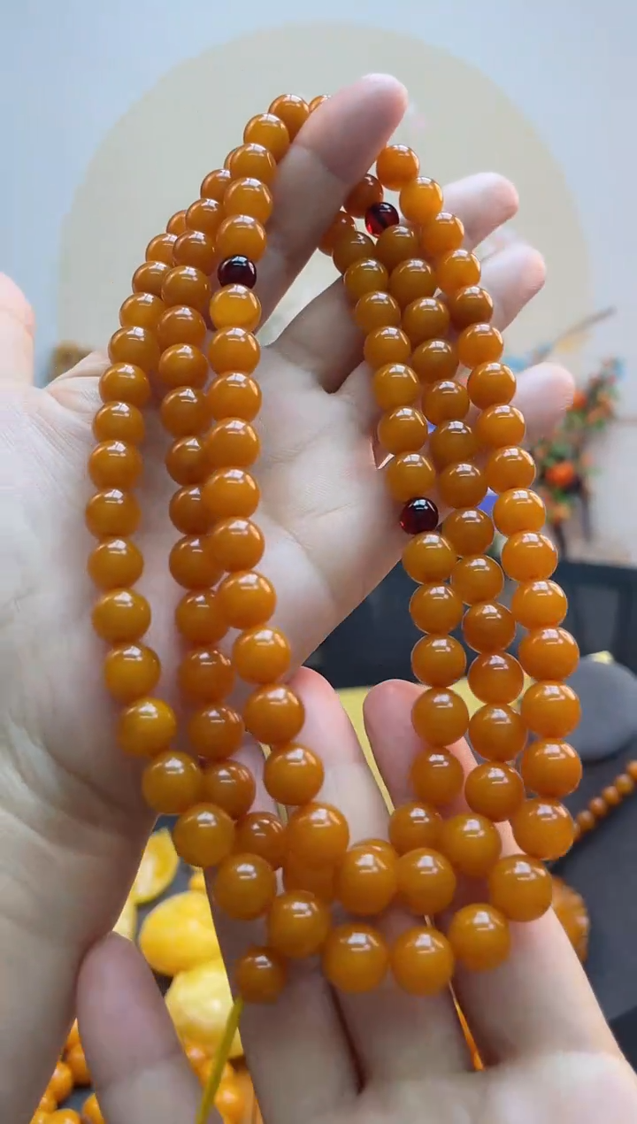 【闪购商品】蜜蜡珠宝奇石未镶嵌假一罚十，108佛珠