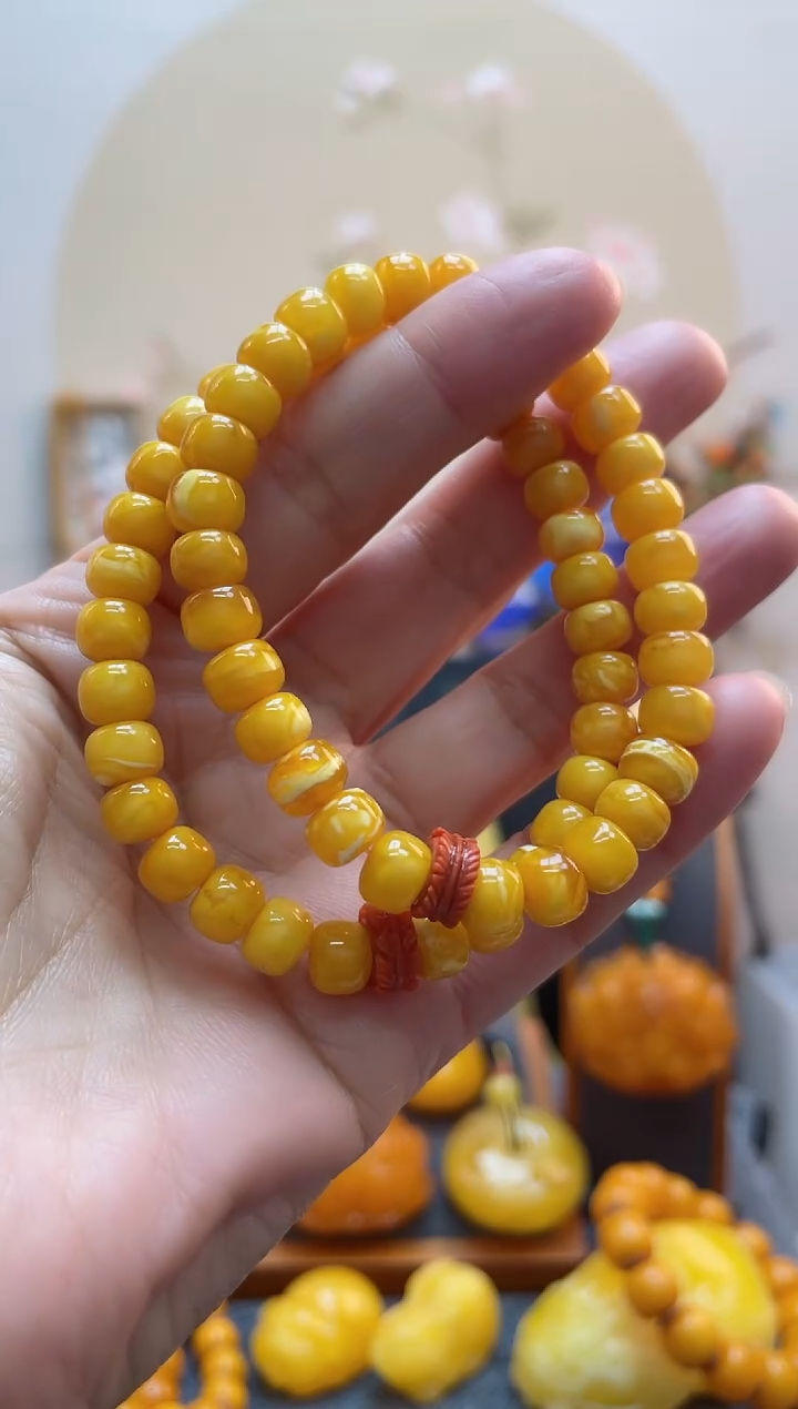 【闪购商品】蜜蜡珠宝奇石未镶嵌假一罚十，多样性发其一7mm