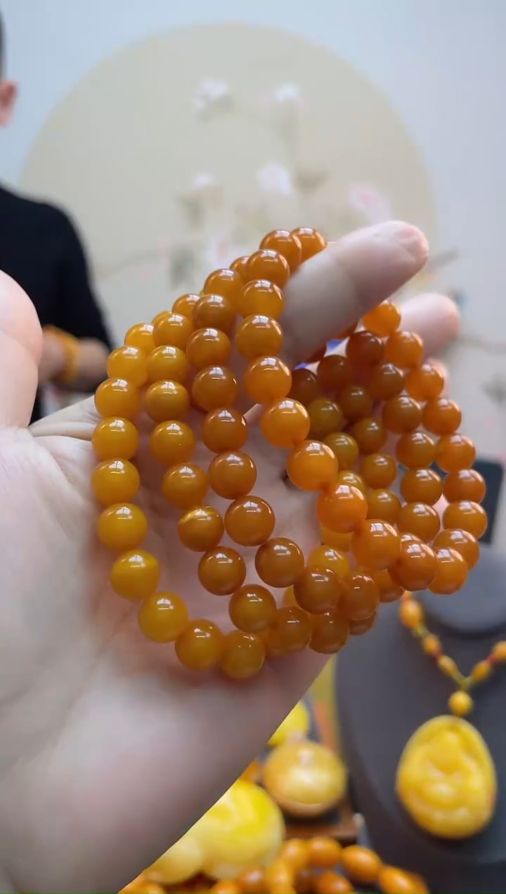 【闪购商品】蜜蜡珠宝奇石未镶嵌假一罚十，8mm+多样性发其一