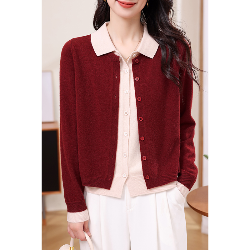 【香嘉怡新品】XJYD3607女士上衣绵羊毛2024早秋新款韩版网红款