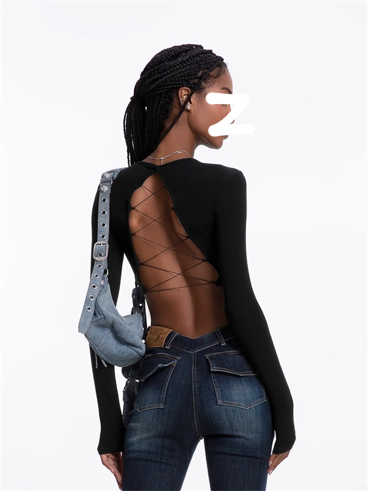 后背镂空绑带BabyT性感露背辣妹高腰带胸垫短袖T女爵士舞蹈服装