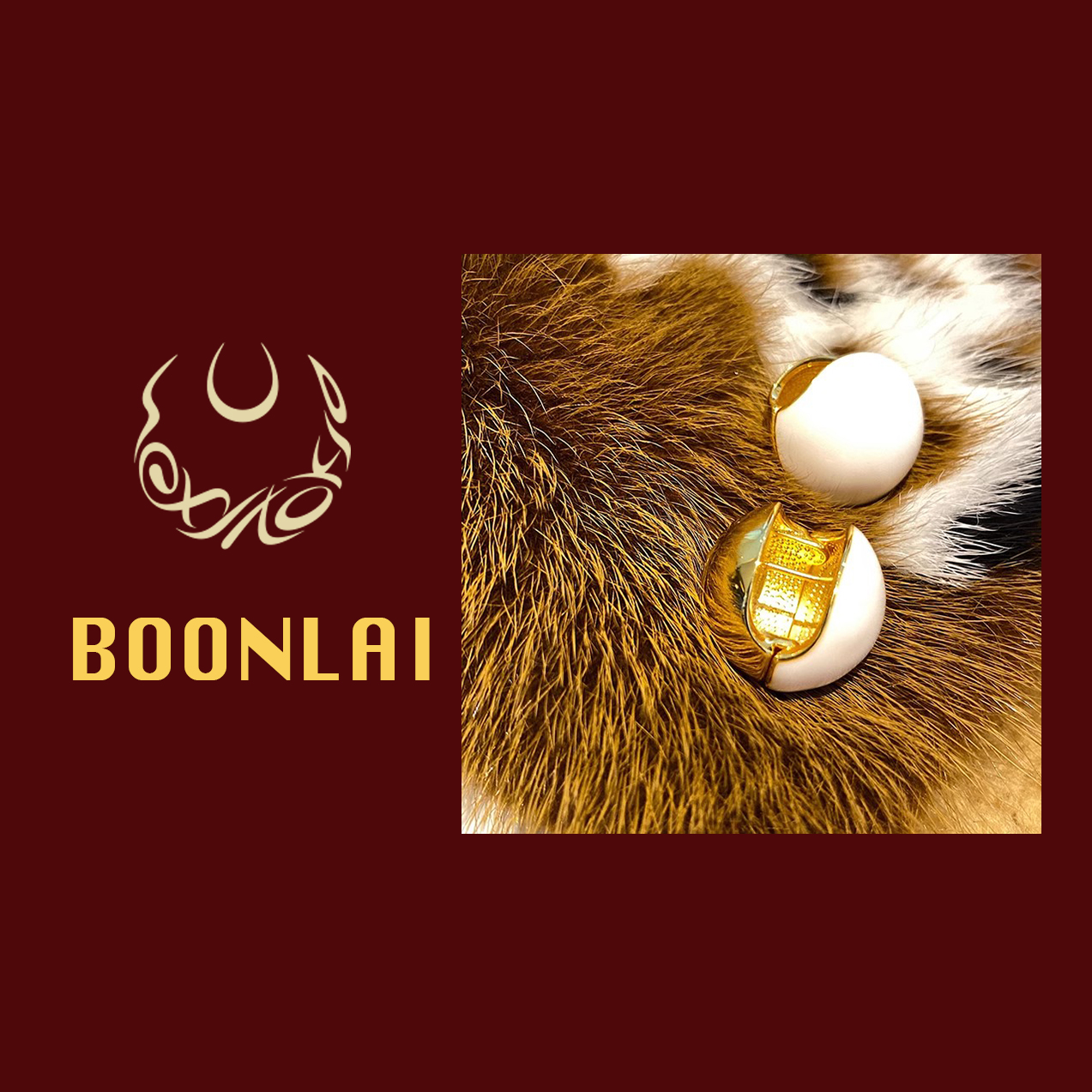 铜合金耳饰 Boonlai 白色滴釉球形耳环  1611