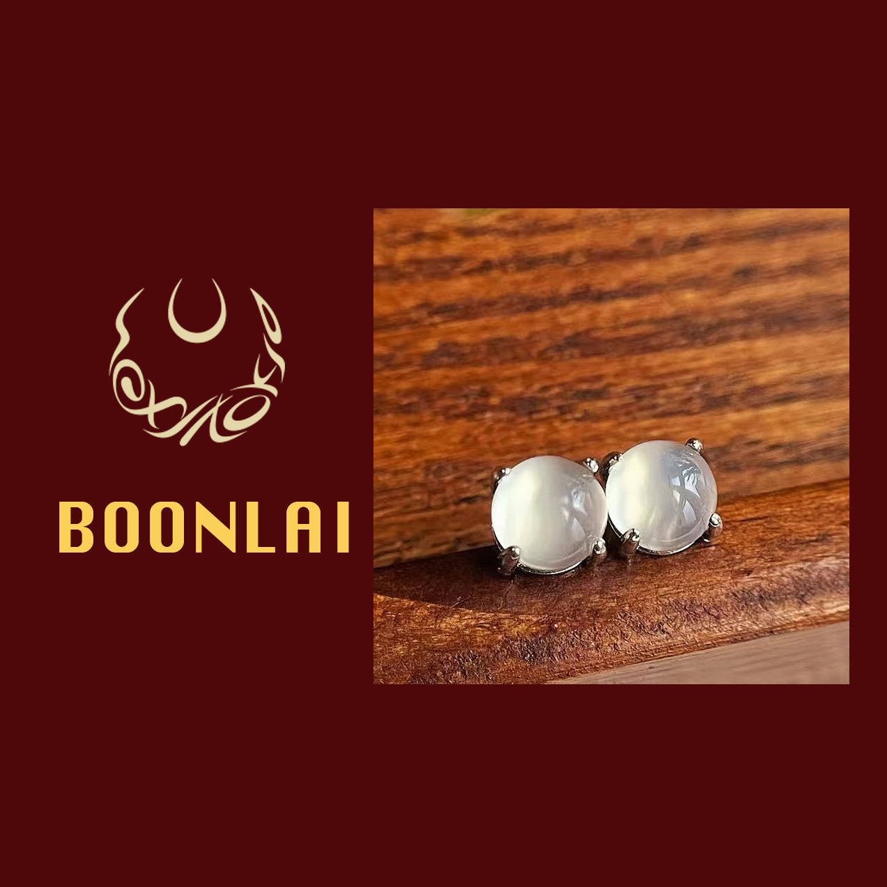 铜合金耳饰 Boonlai 大货新中式白色圆形镶钻耳钉426