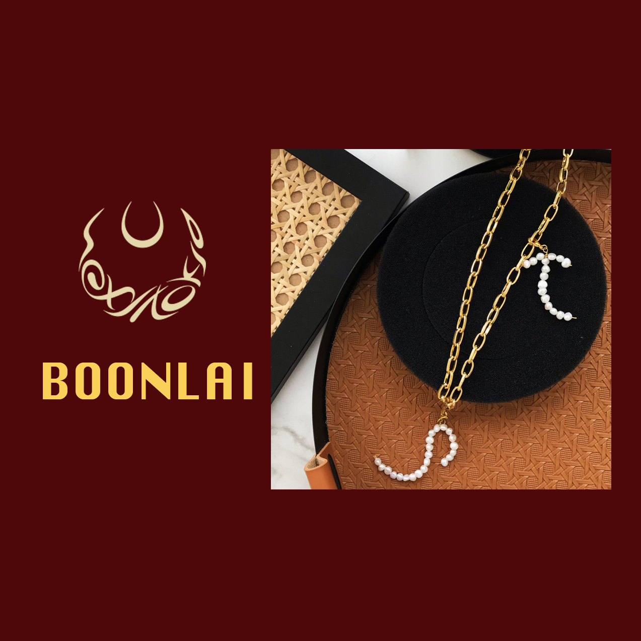 铜合金仿珍珠项链 Boonlai  金属链条字母珠珠B项链1431