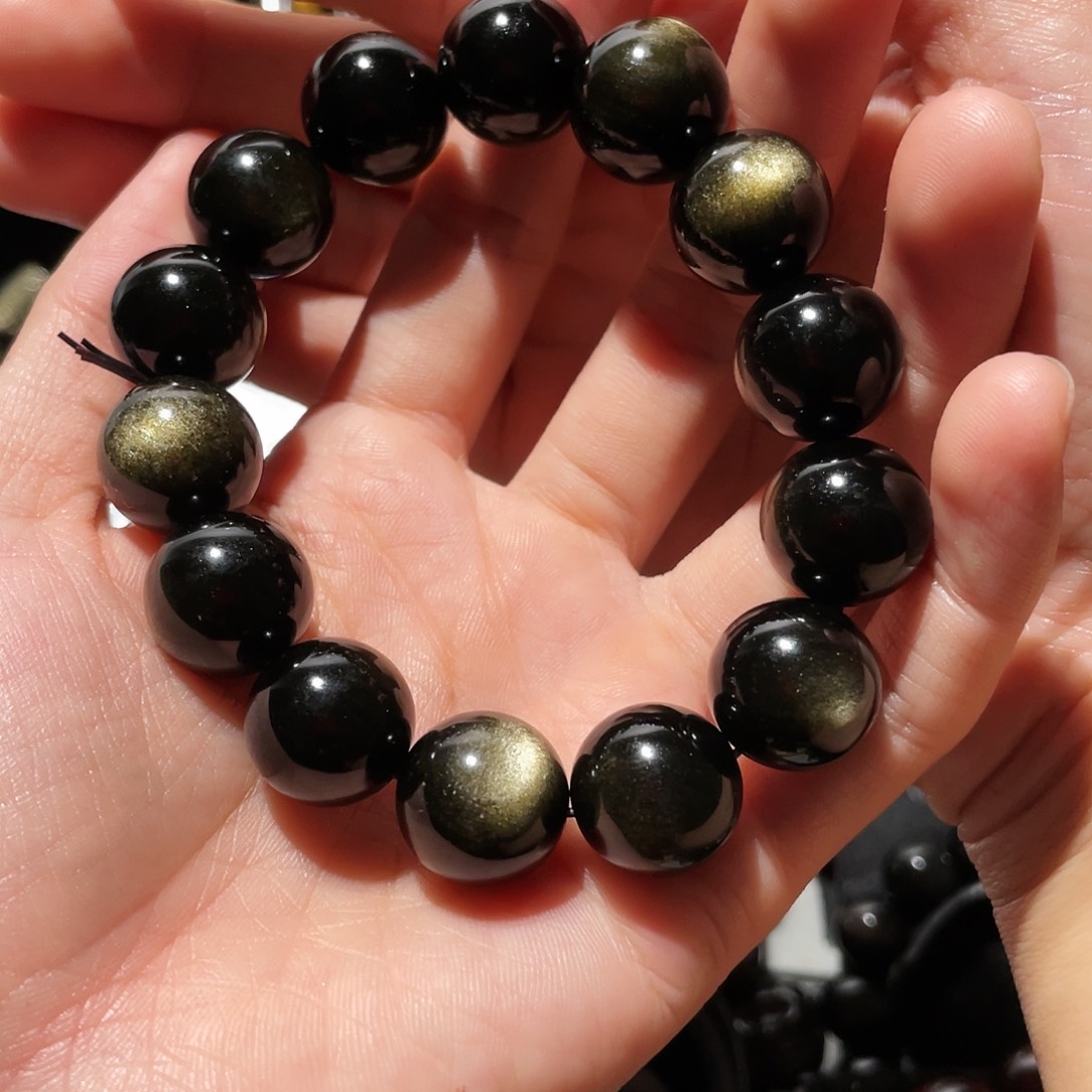 黑曜岩手链未镶嵌3*0