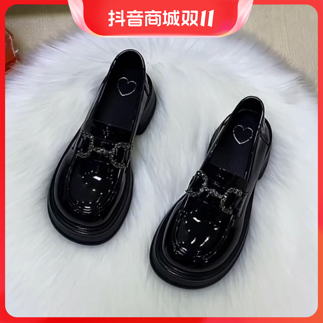 红蜻蜓牌乐福鞋女2023新款百搭松糕厚底小皮鞋增高软底单鞋