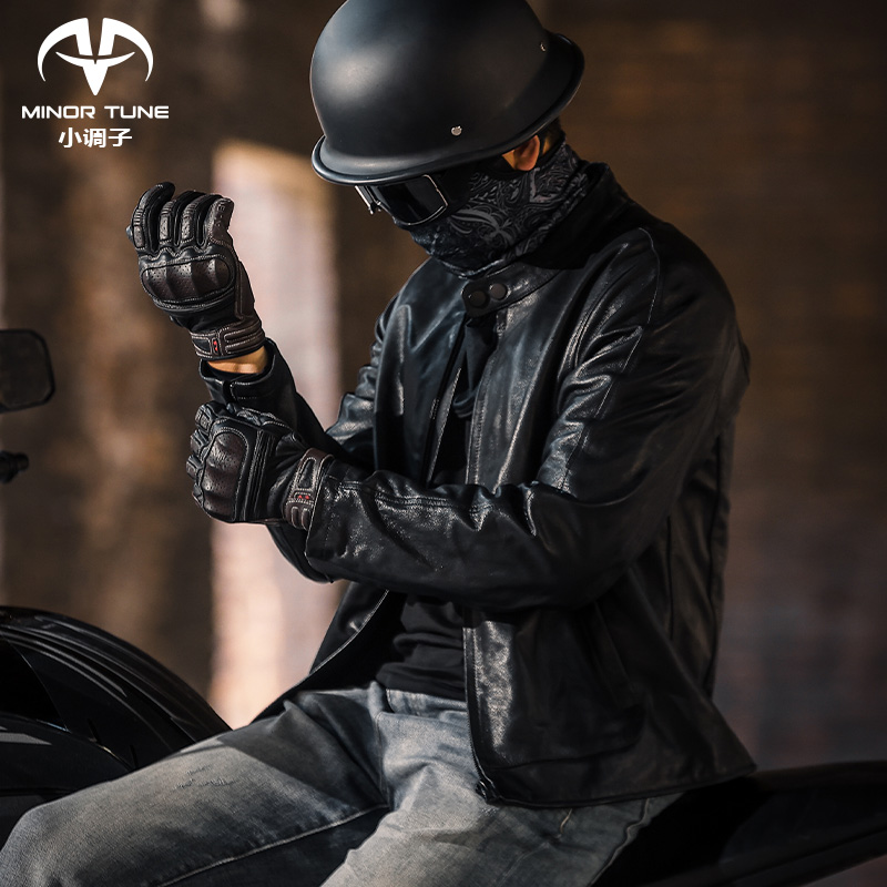 小调子(MINOR TUNE)摩托车骑行服复古机车皮衣夏季骑行夹克星河