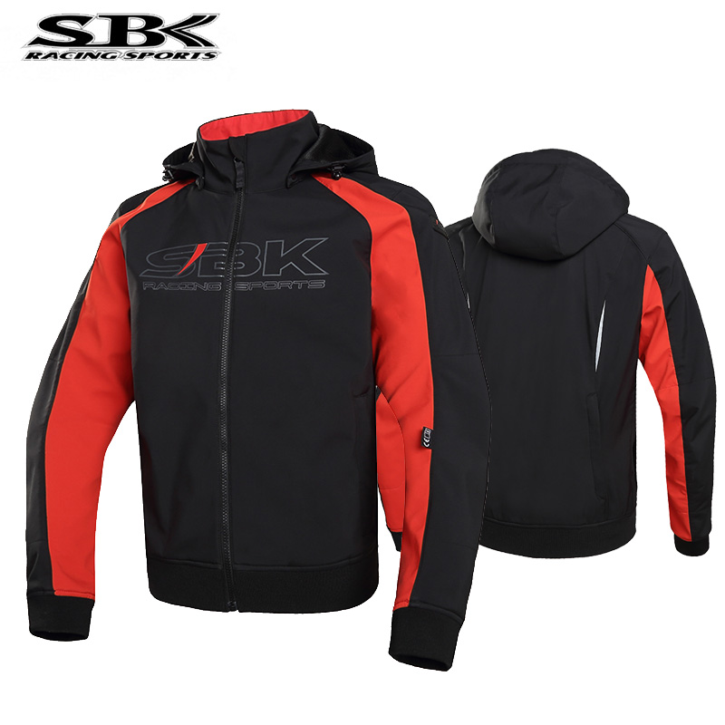 断码清仓SBK摩托车骑行服男春秋机车骑士装备防摔耐磨连帽休闲