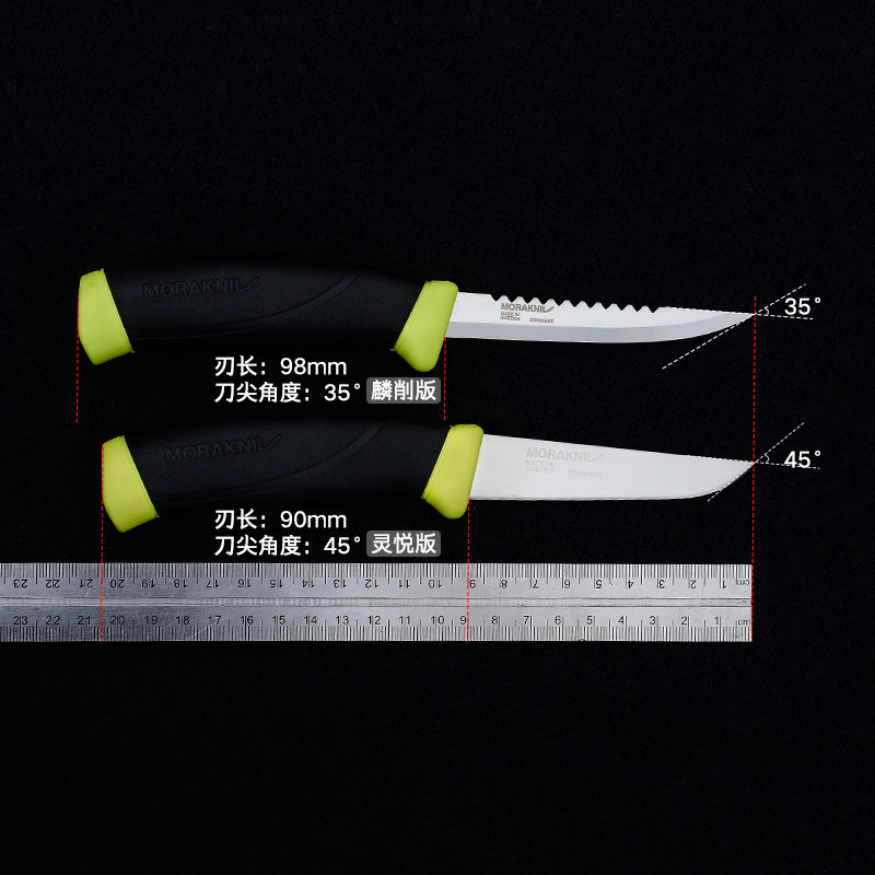  瑞典莫拉刀鱼刀野营工具户外直刀高硬度轻便携带露营多用直刀