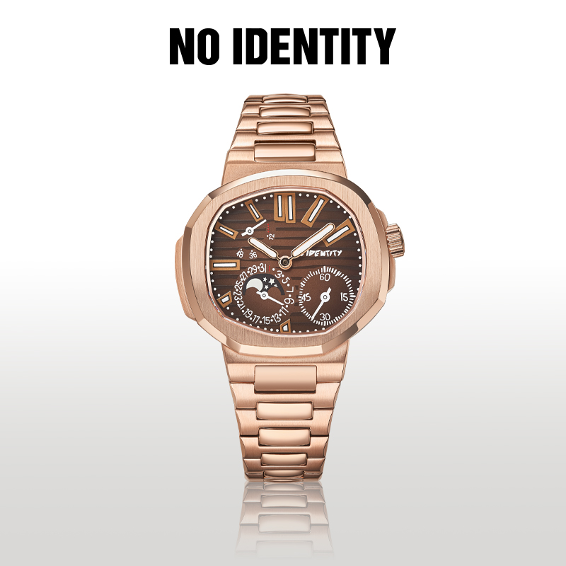 玫瑰金大热款异形NOID恶搞5712鹦鹉螺夜光复古月相男士防水手表