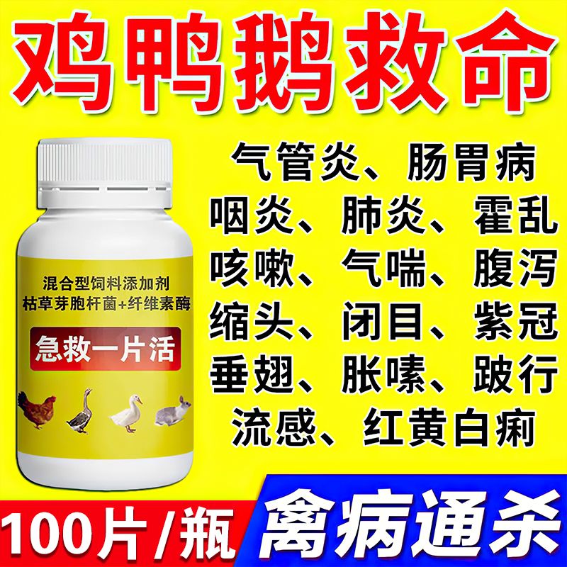 禽类通用万能急救饲料鸡软胶水肿瘫痪精神不振歪头无力小鸡鸭鹅