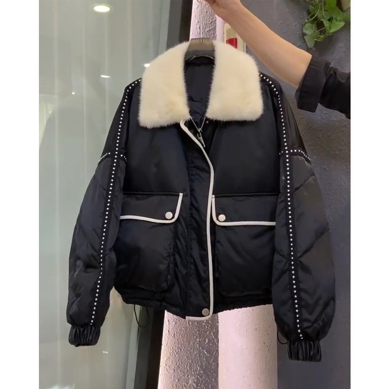 羽绒衣服高端羽绒服冬季羽绒棉外套女2024年新款韩系气质名媛宽松