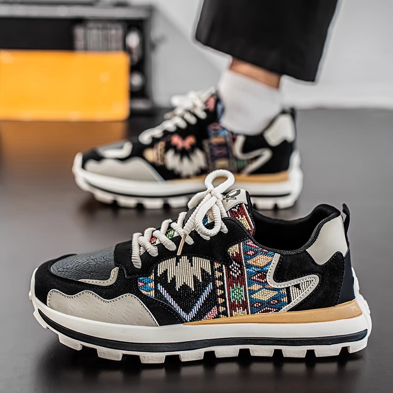 男鞋冬季2024新款青少年百搭休闲运动鞋秋冬防滑厚底增高老爹潮鞋