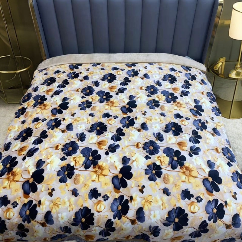 2.3*2.0【3D数码金玉满堂石墨烯】加大加厚三层夹棉自发热春秋被