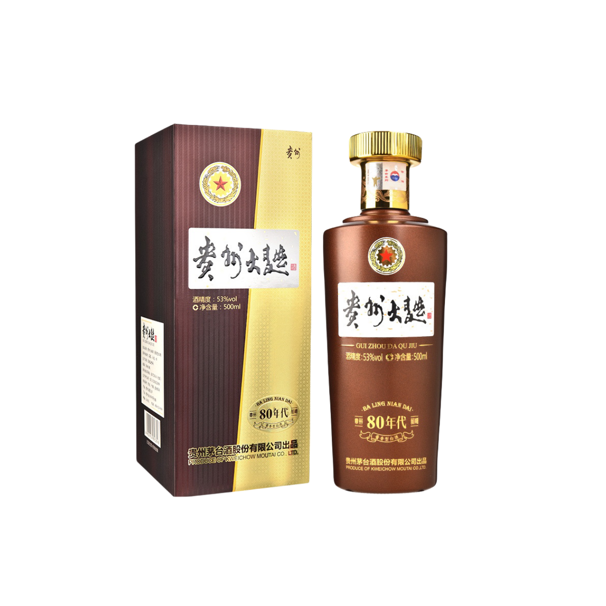 JIAOZHIZHOU/窖知洲推荐/贵州大曲80年代酱香型白酒53度500ml*1瓶