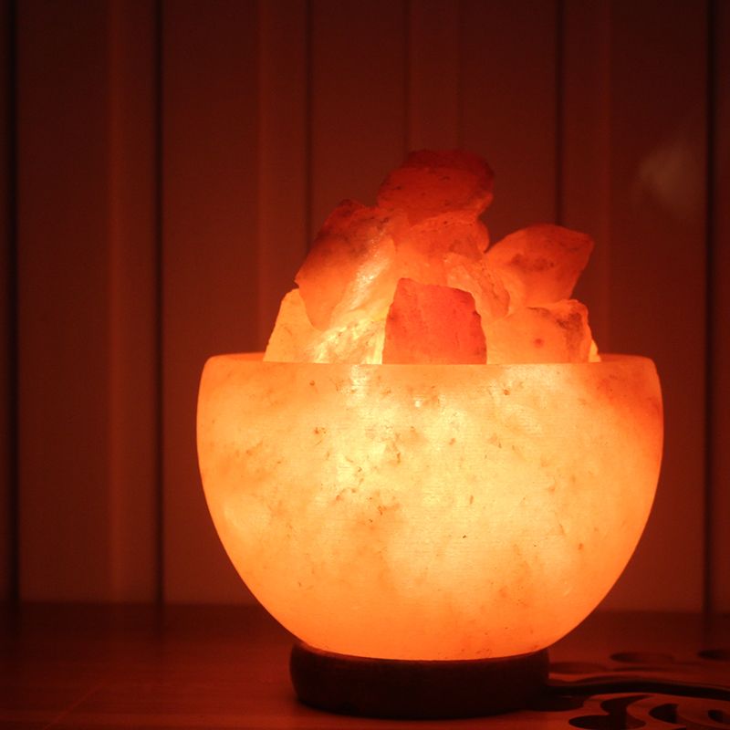 新款喜马拉雅盐台灯客厅卧室创意聚盆摆件