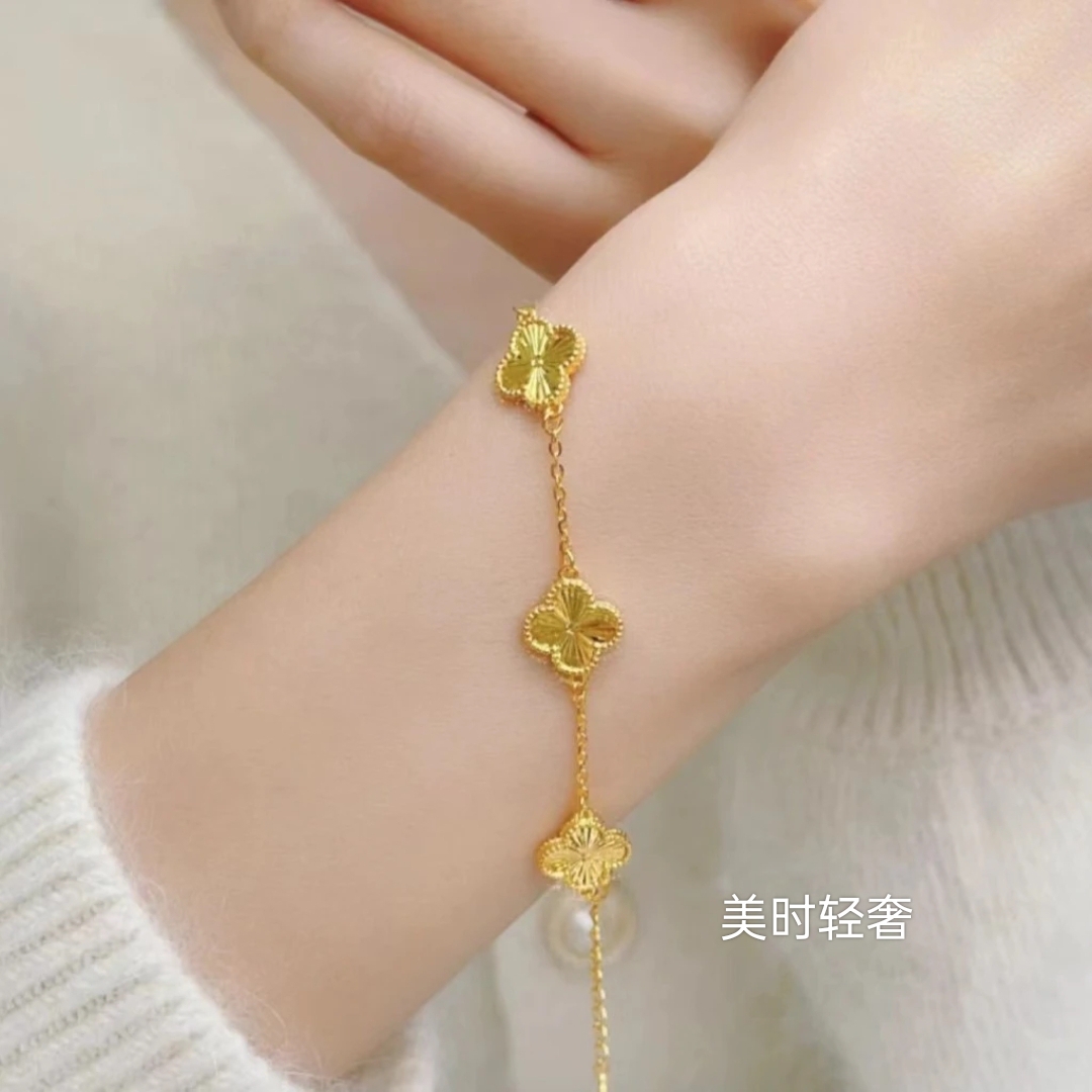 合金手链 美时|精美五花四叶草手链经典百搭