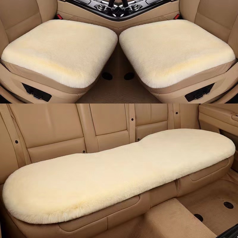 3件套汽车冬季毛绒通用坐垫细毛保暖三件套网红发热保暖冬季通用