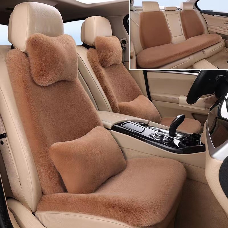 豪华版汽车冬季仿毛坐垫保暖发热冬季通用毛毛车坐垫通用