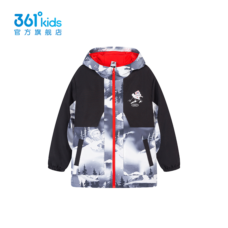 361°kids冬季外套运动冲锋衣印花两件套小童