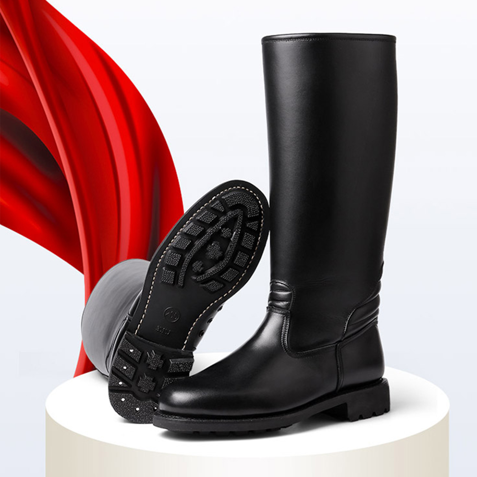 3515马靴男高帮牛皮长靴骑士靴演出国旗班仪仗队靴长筒皮靴潮真皮
