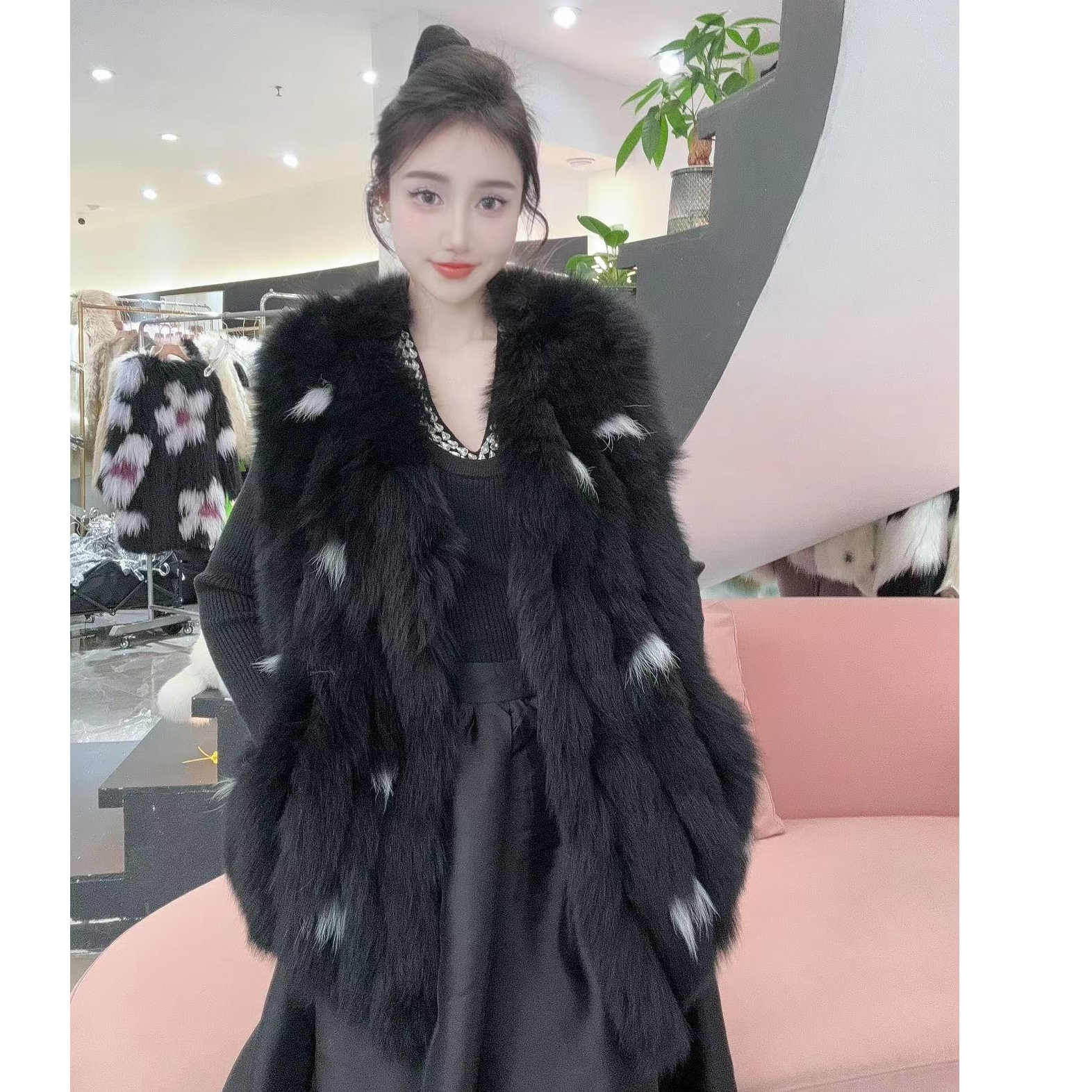 Gxy晓燕狐狸毛马甲时尚百搭保暖新款气质秋冬