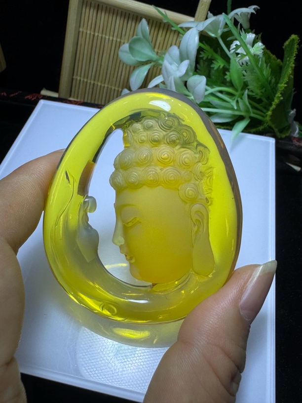 缅甸天然琥珀悟道吊坠