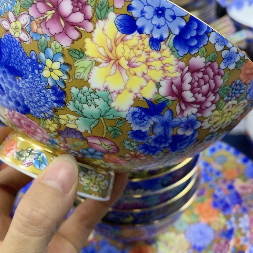 【闪购商品】陶瓷碗6寸面碗2只，粉，黄