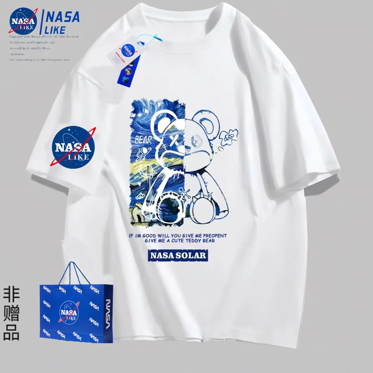 【爆款推荐】NASA联名2026夏季新款情侣短袖T恤男士圆领半袖ins