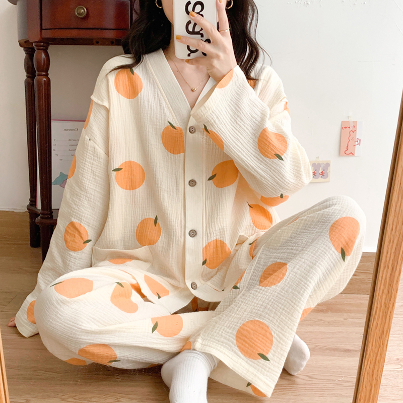 【6-9月】夏季纯棉纱布产后月子服哺乳产妇家居服孕妇睡衣薄款外穿
