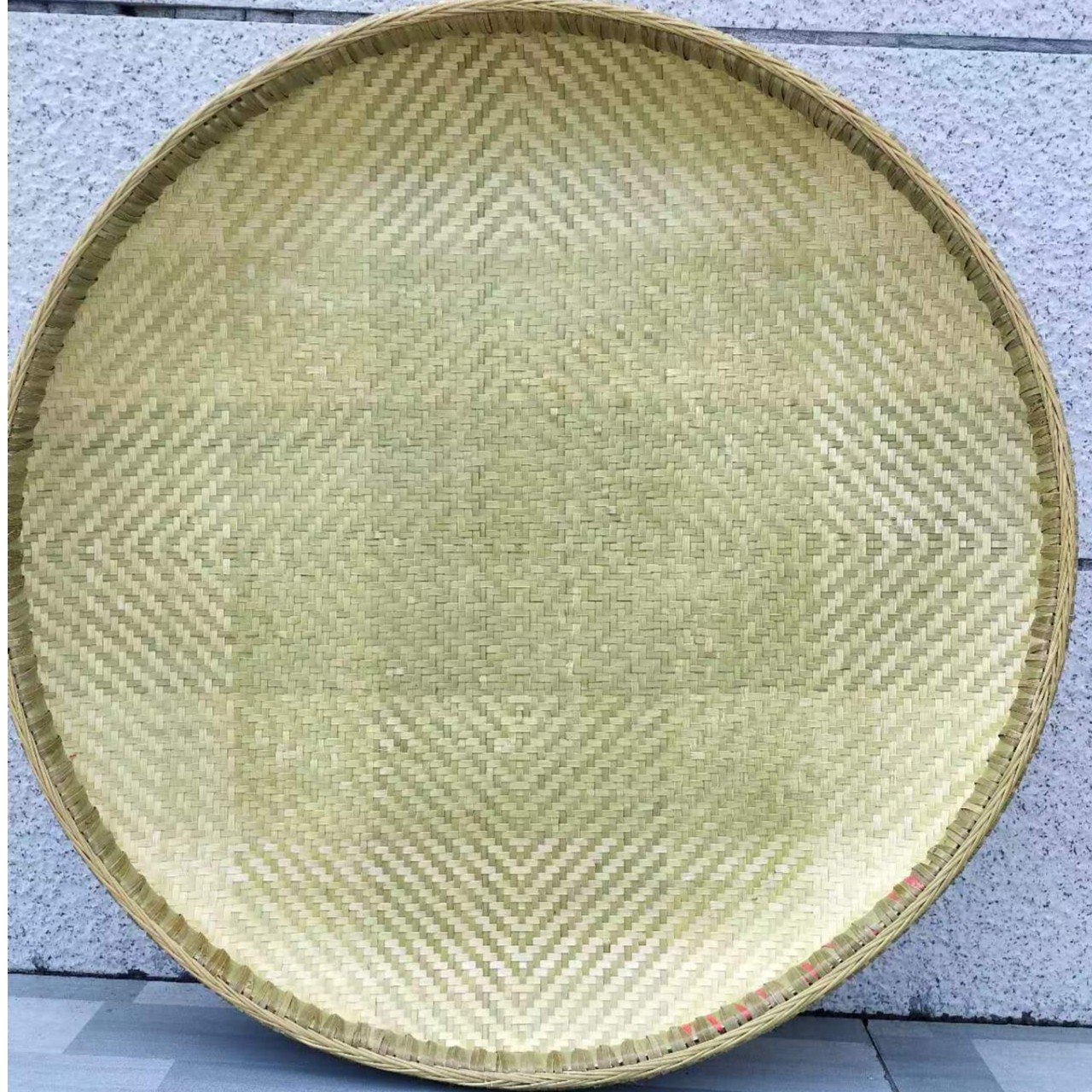 纯手工竹制一青三黄精编簸箕