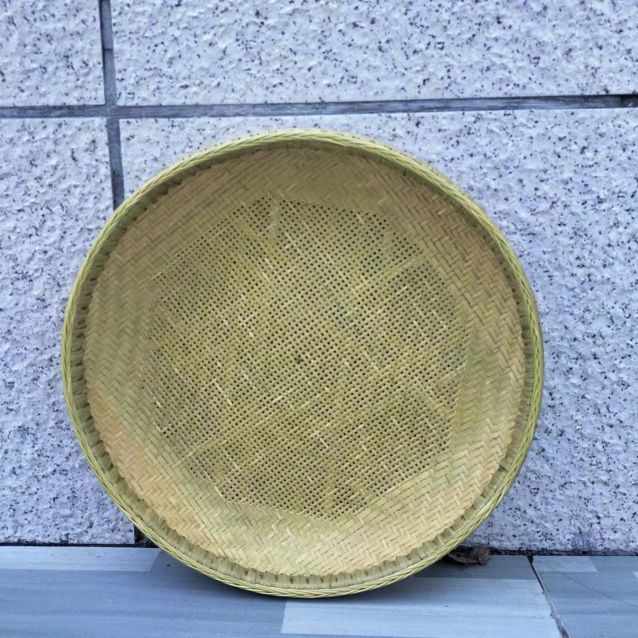 纯手工制作竹编全青细孔工艺品小筛子传统