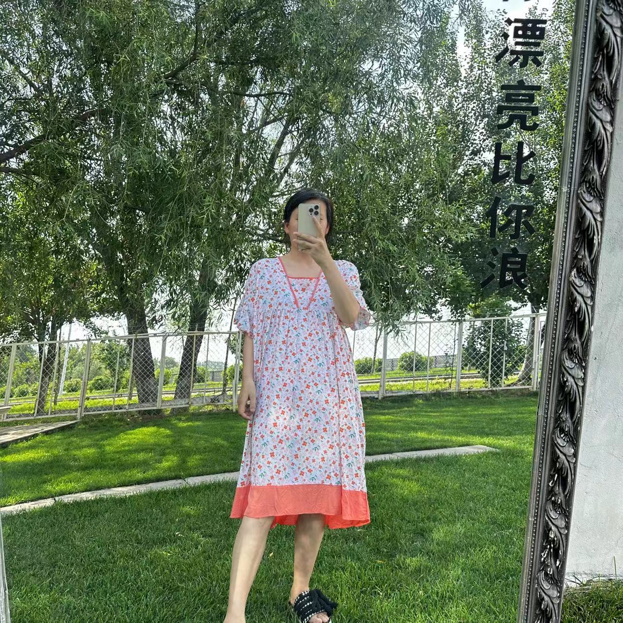   新款 时尚  显瘦甜美  透气夏季必备人棉韩版减龄睡裙会缩水