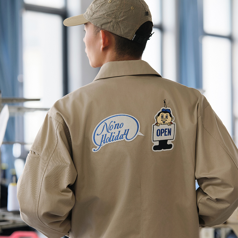 Battles 不放假工装夹克复古翻领休闲美式宽松秋冬外套