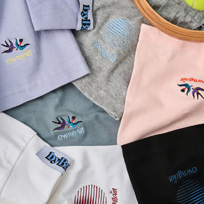 Battles 乌龙球口袋打底长袖T恤基础多色圆领纯棉刺绣美式休闲