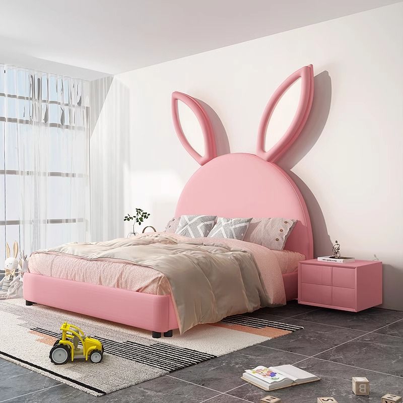 儿童床女孩可爱兔子床头卡通单人床简约现代小户型公主床双人床