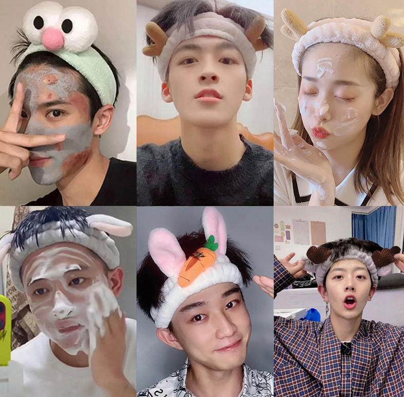 【新店福利】洗脸专用束发带男敷面膜捆发箍男士头巾压发男生头套