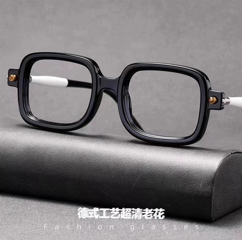 中老年老花镜德式工艺手工粗框老花眼镜男士防蓝光抗疲劳护目配镜