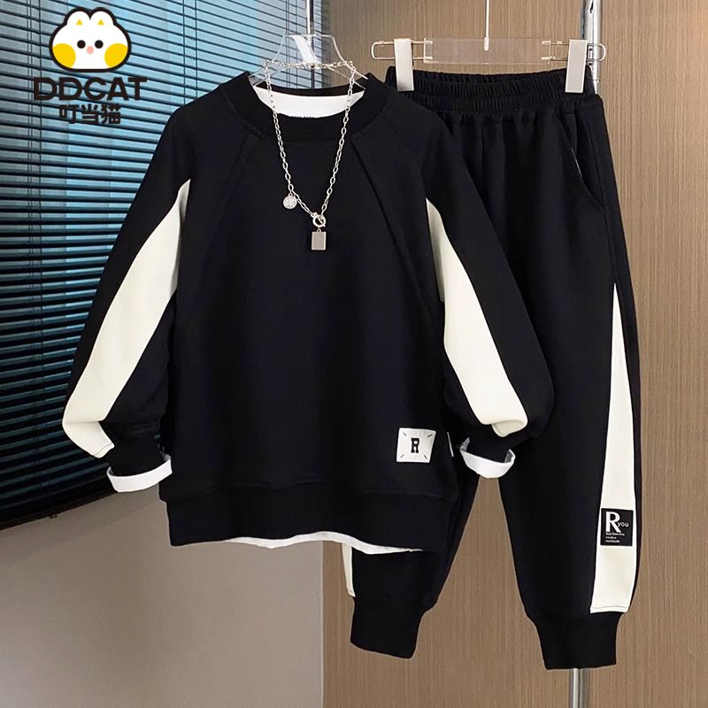 童装潮款Y童装男童秋装套装春秋款儿童秋季卫衣中大童男孩运动服