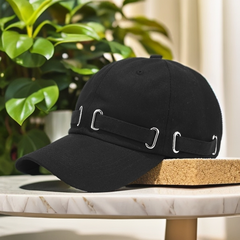 日系ins纯色情侣棒球帽男女简约遮阳帽潮百搭鸭舌帽子时尚黑色女