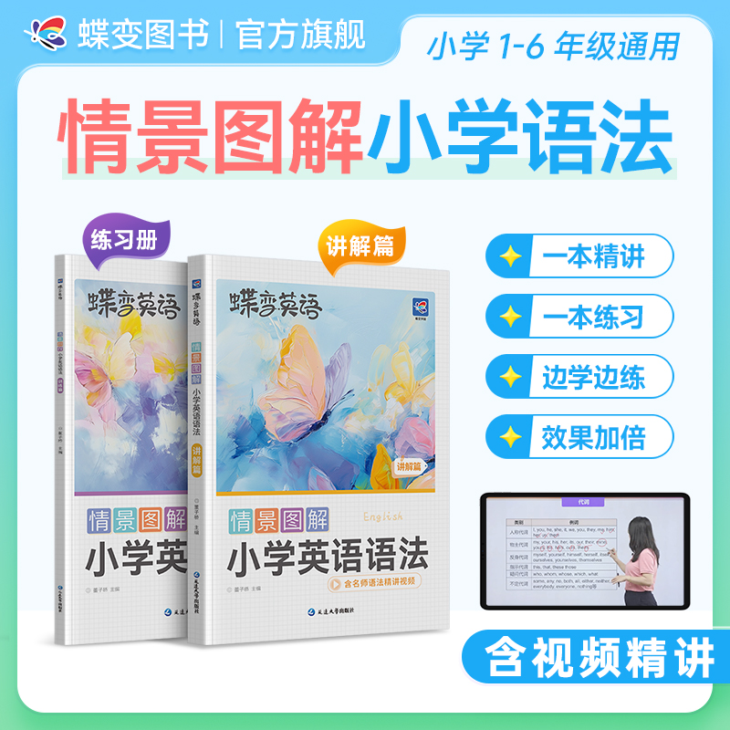 【视频精讲】2025适用蝶变小学英语语法情景图解基础知识点讲解练习