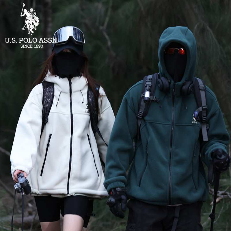 U.S. POLO ASSN.美式户外摇粒绒内胆加绒保暖抓绒外套US620199